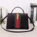 Gucci Sylvie crocodile pattern top handle bag 431665 Black(KDL-722705)