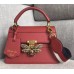 Gucci Queen Margaret Metal Bee Small Top Handle Bag 476541 Leather Red 2018