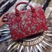 Gucci Arabesque canvas top handle bag red 409531