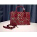 Gucci Arabesque canvas top handle bag red 409531