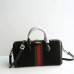 Gucci Ophidia Medium Top Handle Bag ‎524532 Black Suede 2018