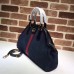 Gucci RE(BELLE) Suede Medium Top Handle Bag ‎516459 Navy Blue 2018