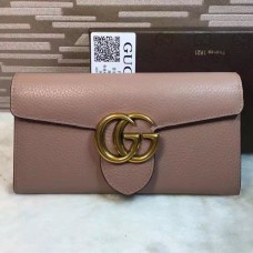 Gucci GG Marmont Continental Wallet 400586 Nude Pink