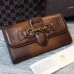 Gucci Lady Web leather continental wallet 382274 Brown