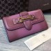 Gucci Lady Web leather continental wallet 382274 Purple