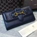 Gucci Lady Web leather continental wallet 382274 Blue