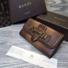 Gucci Lady Web leather continental wallet 382274 Apricot