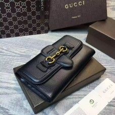 Gucci Lady Web leather continental wallet 382274 Black