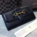 Gucci Lady Web leather continental wallet 382274 Black