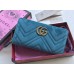 Gucci GG Marmont Velvet Zip Around Wallet 443123 Light Blue