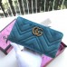 Gucci GG Marmont Velvet Zip Around Wallet 443123 Light Blue