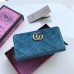 Gucci GG Marmont Velvet Zip Around Wallet 443123 Light Blue