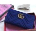 Gucci GG Marmont Velvet Zip Around Wallet 443123 Blue