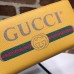 Gucci Print Vintage Logo Grained Leather Zip Around Wallet 496317 Yellow 2017