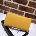 Gucci Print Vintage Logo Grained Leather Zip Around Wallet 496317 Yellow 2017