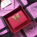 Gucci Leather Card Case With Butterfly 499361 Red 2018