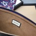 Gucci Ghost Calfskin Leather Zip Pouch 457010 Blue 2017