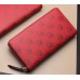 Gucci Ghost Calfskin Leather Zip Around Wallet 457012 Red 2017