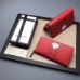 Gucci Ghost Calfskin Leather Diamond Print Zip Around Wallet 457012 Red 2017