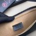 Gucci Ghost Calfskin Leather Letter Print Zip Pouch 457010 Black 2017