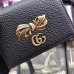 Gucci Leather Card Case with Bow ‎524289 Black