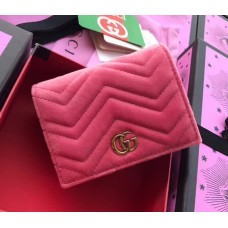 Gucci GG Marmont Velvet Card Case 466492 Pink