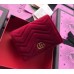 Gucci GG Marmont Velvet Card Case 466492 Red