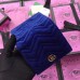 Gucci GG Marmont Velvet Card Case 466492 Navy Blue