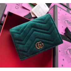 Gucci GG Marmont Velvet Card Case 466492 Green