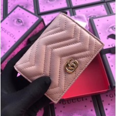 Gucci GG Marmont Leather Card Case 466492 Pink