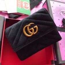 Gucci GG Marmont Velvet Wallet 474802 Black