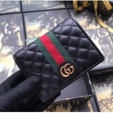 Gucci Leather Card Case with Double G ‎536453 Black