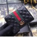 Gucci Leather Card Case with Double G ‎536453 Black