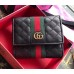 Gucci Leather Flap Wallet with Double G ‎536449 Black