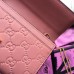 Gucci Padlock GG Signature Leather Continental Chain Wallet 453506 Pink