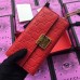 Gucci Padlock GG Signature Leather Continental Chain Wallet 453506 Red