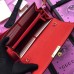 Gucci Padlock GG Signature Leather Continental Chain Wallet 453506 Red