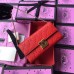 Gucci Padlock GG Signature Leather Continental Chain Wallet 453506 Red