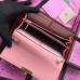 Gucci Padlock Calfskin Continental Chain Wallet 453506 Pink