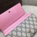 Gucci continental wallet with embroidered face 431394 pink