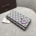 Gucci continental wallet with embroidered face 431394 pink