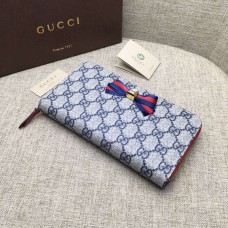 Gucci Grosgrain GG Supreme zip around wallet 435293