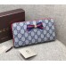 Gucci Grosgrain GG Supreme zip around wallet 435293