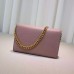 Gucci animalier leather chain wallet 414984 light pink