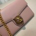 Gucci animalier leather chain wallet 414984 light pink