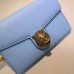 Gucci animalier leather chain wallet 414984 light blue