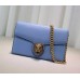 Gucci animalier leather chain wallet 414984 light blue