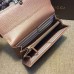 Gucci engraved gucci metal plate continental wallet 233028 light pink