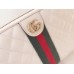 Gucci Leather Zip Around Wallet with Double G 536450 White