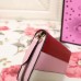 Gucci Queen Margaret Leather Zip Around Wallet ‎476069 Pink 2018